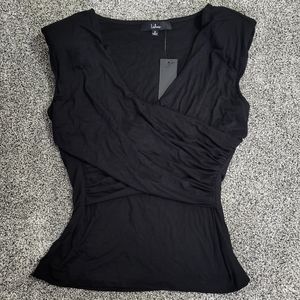 Lulu's Black Wrap Top Size Small